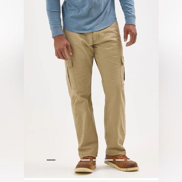 Wrangler Fleece Lined Cargo Pants Men’s Size40x30 Khaki Brown Fleece - Picture 1 of 12